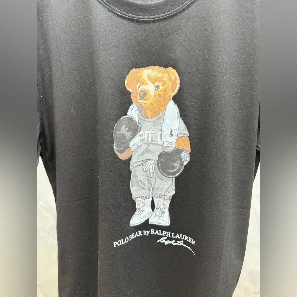 Polo Ralph Lauren bear-patterned short-sleeved T-shirt in black - Picture 4 of 8